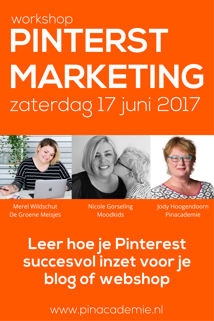 Workshop Pinterest Marketing voor bloggers en webwshop PINTEREST