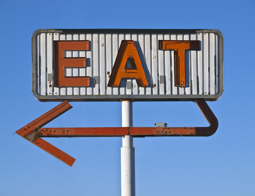 Vintage Neon Eat Sign Ruin