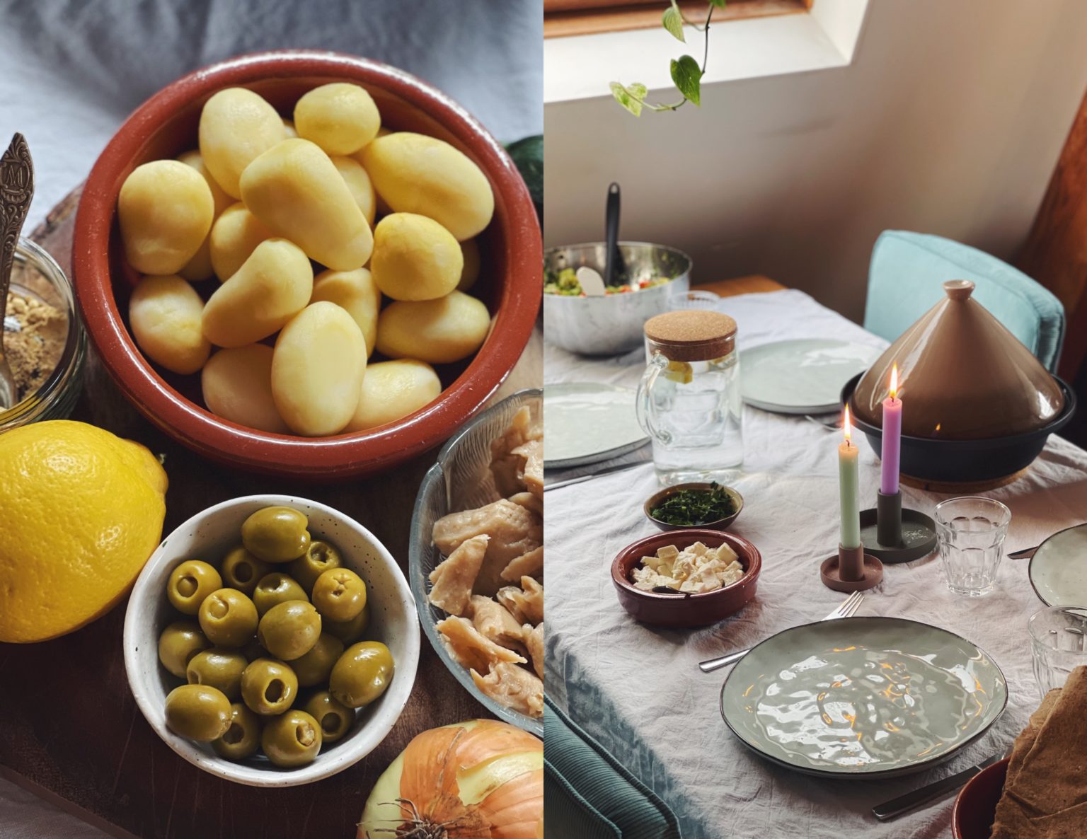 Tajine met vegan kip, groenten en citroen De Groene Meisjes