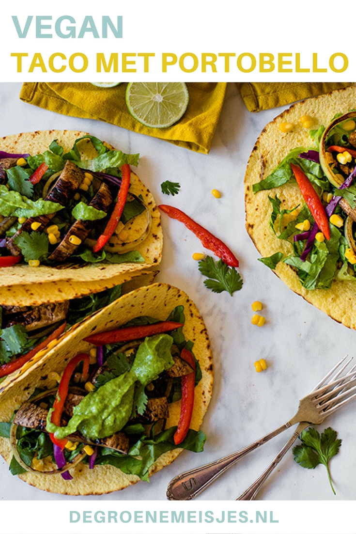 Maak ook eens deze taco's met gegrilde portobello. Vul het verder met mais, paprika, rode kool en avocado. Lees het hele vegan recept op de blog.